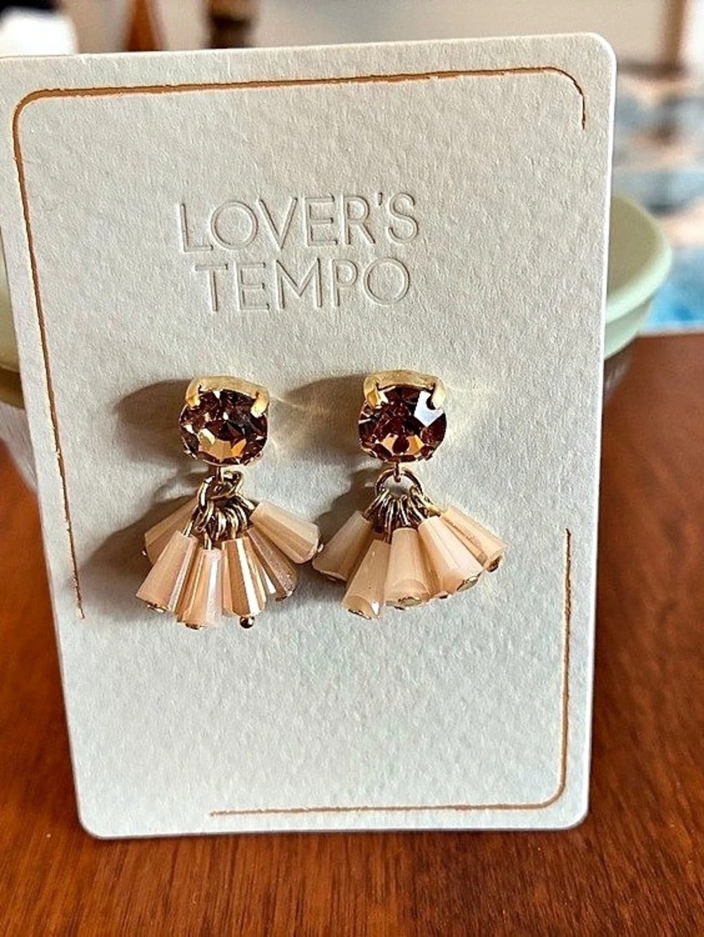 Lover's Tempo Pink & Gold Drop Earrings NWT